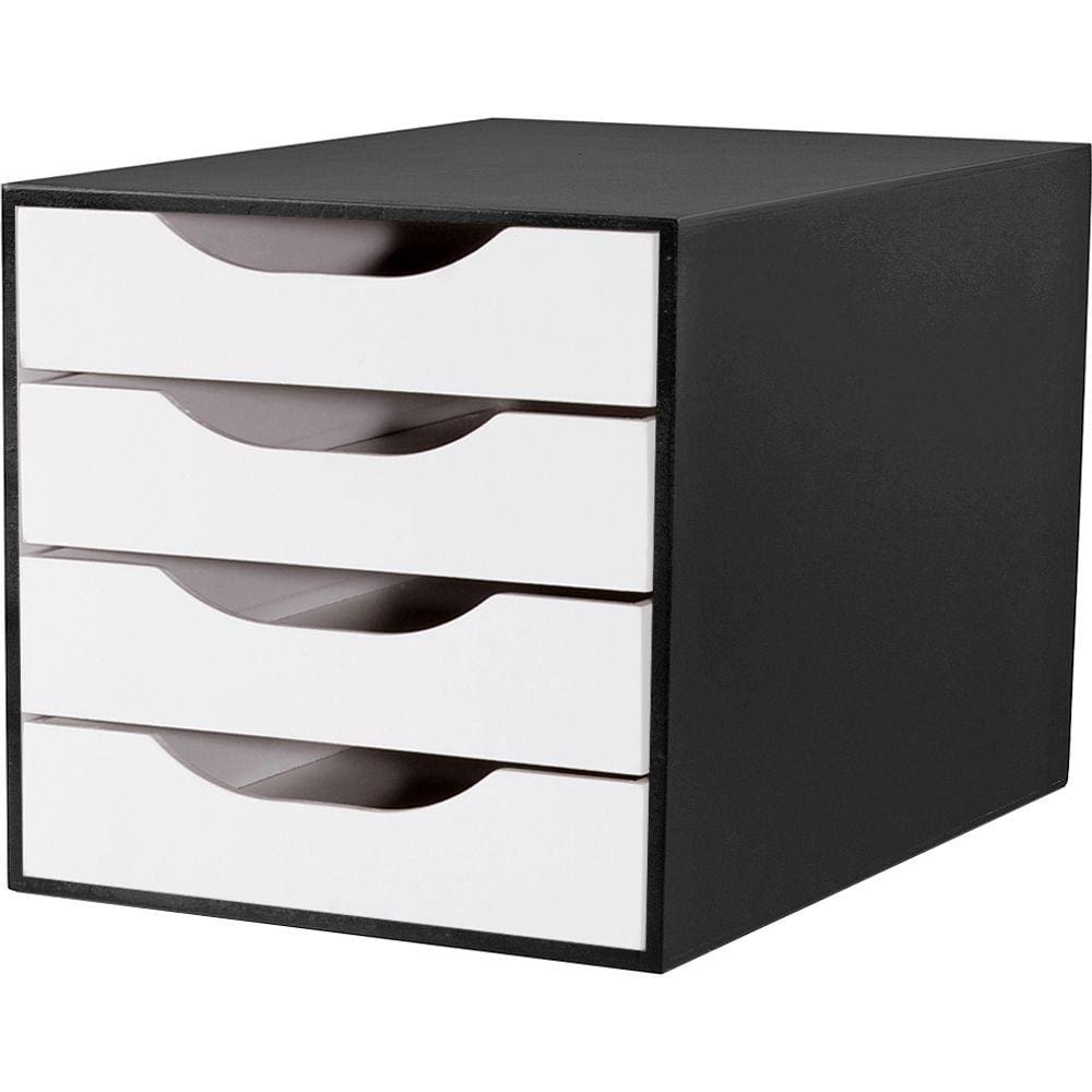 Caixa Arquivo Gaveteiro Organizador Escritório Módulo Easy Box MDF 4 Gavetas Documentos A5 A4 Ofício