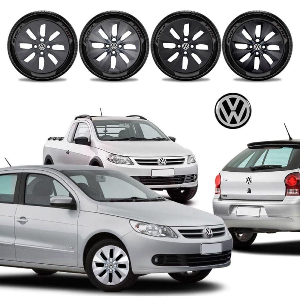Jogo calota Vw Voyage Saveiro Gol 08 09 10 11 2012 Aro 14