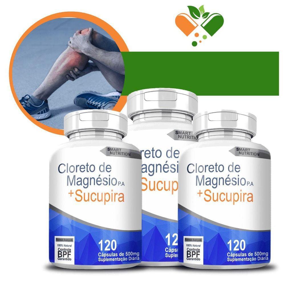 Kit Cloreto De Magnésio Composto 3X120 Cápsulas