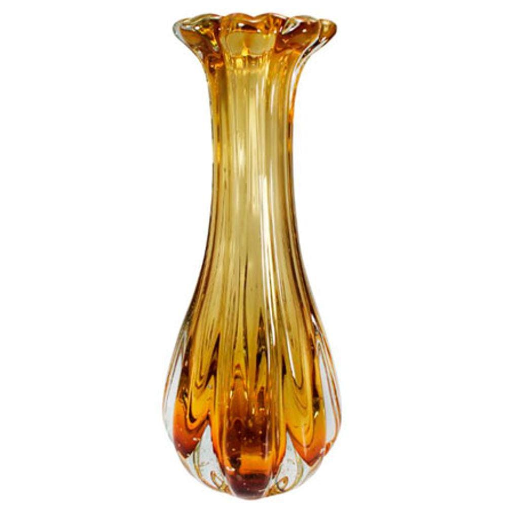Vaso de murano Lamezia âmbar 18x37 cm