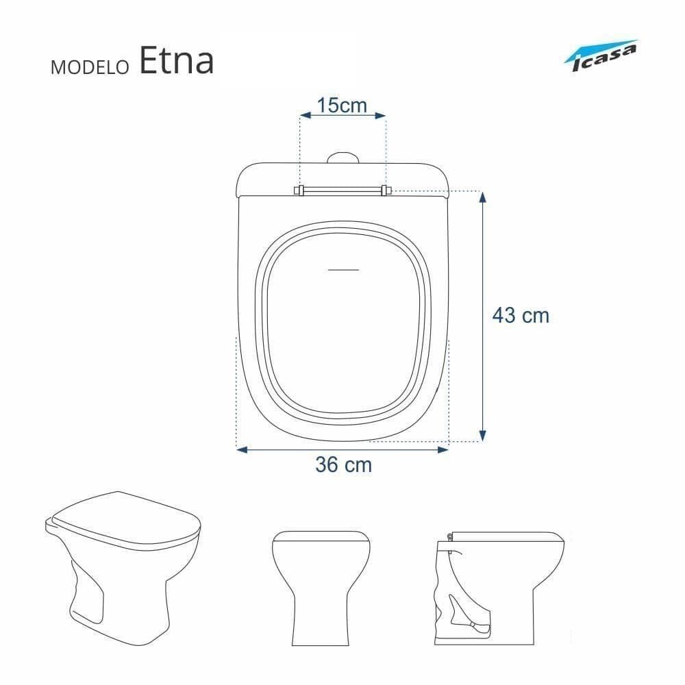 Assento Sanitario Poliester Borboleta Preto Para Vaso Icasa
