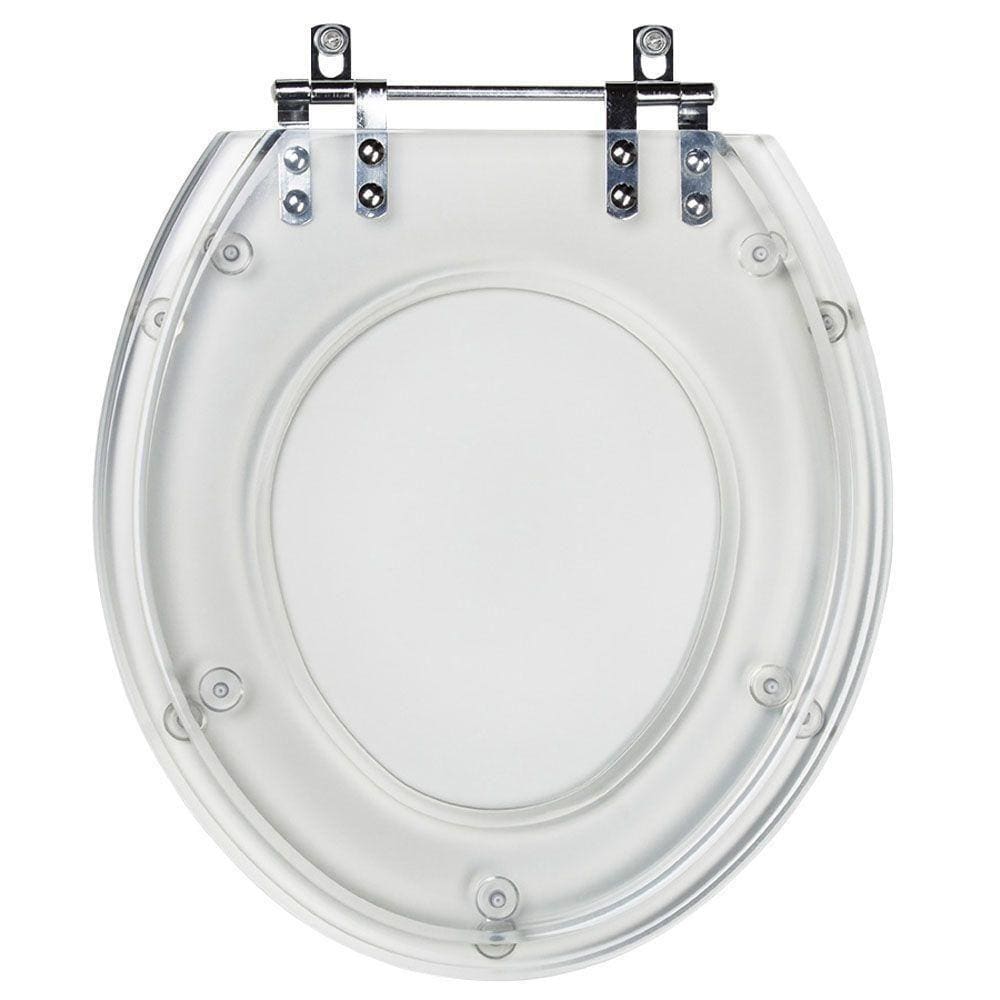 Assento Sanitário Poliester Oval Acrilico Transparente