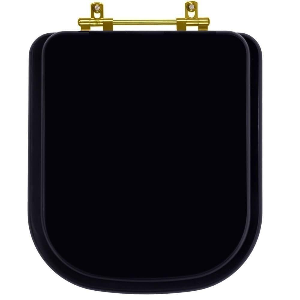 Assento Sanitário Piano Preto Fosco Para Vaso Deca