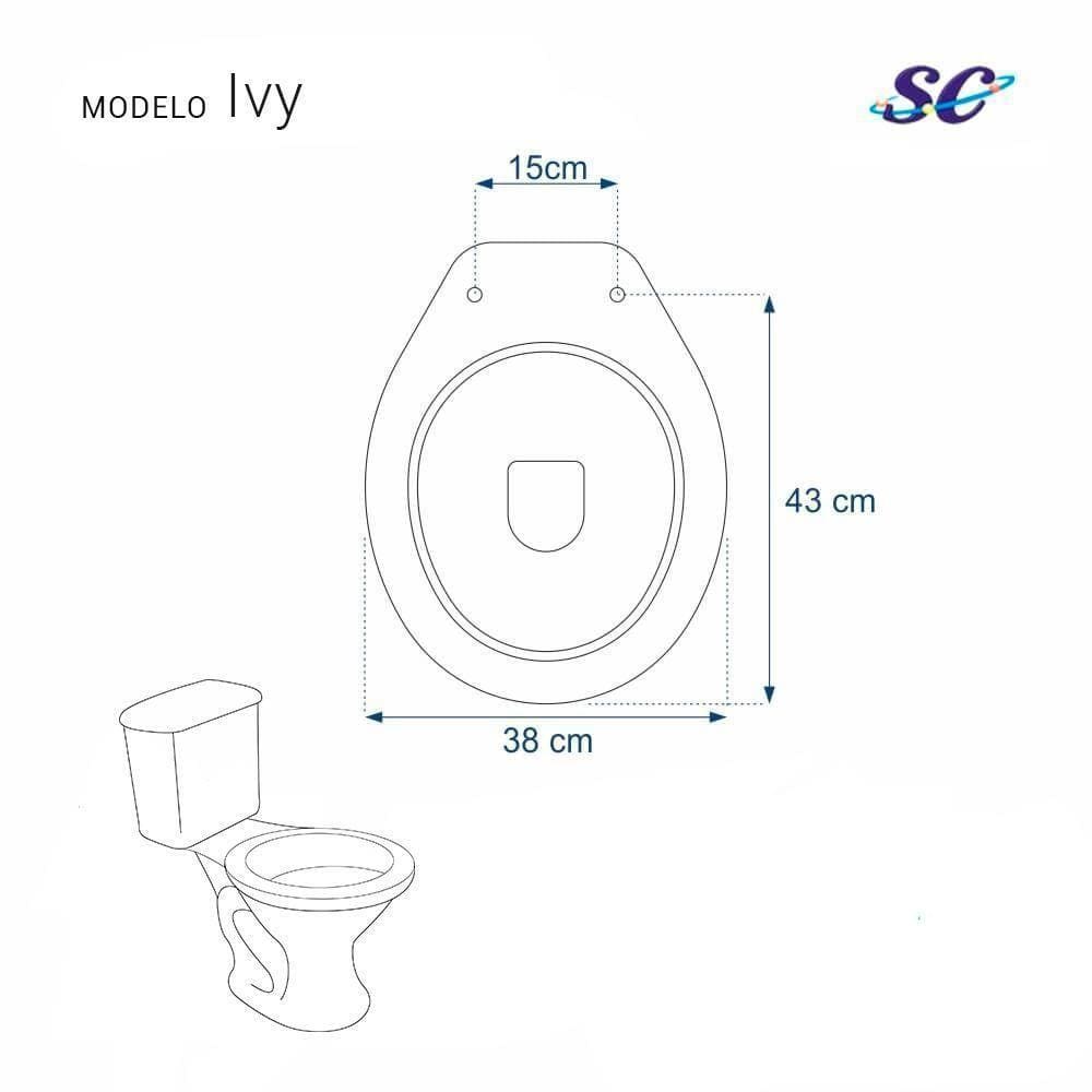Tampa De Vaso Almofadada Ivy Branco Para Bacia Santa Clara