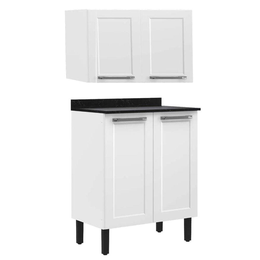 Armário Aéreo com Balcão Florença 70cm 4 Portas Itatiaia Cor Branco