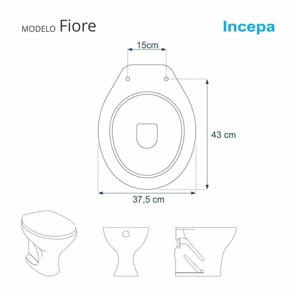 Assento Sanitário Almofadado Fiore Branco Para Vaso Incepa