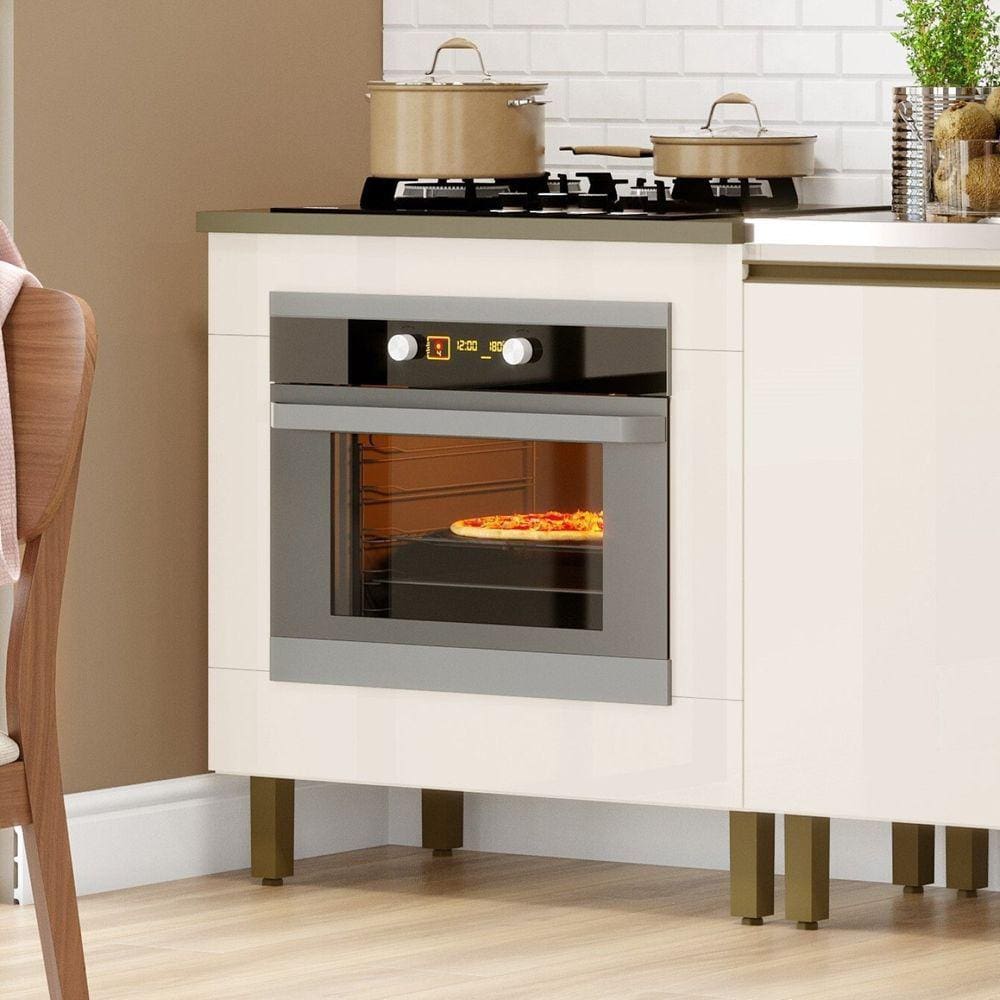 Balcão para Forno de Embutir com Tampo Alice Off White