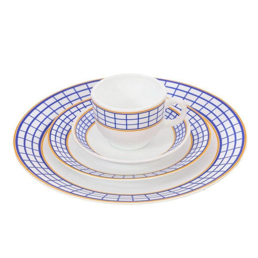Aparelho Jantar Plain Grid Vd 16 Pecas