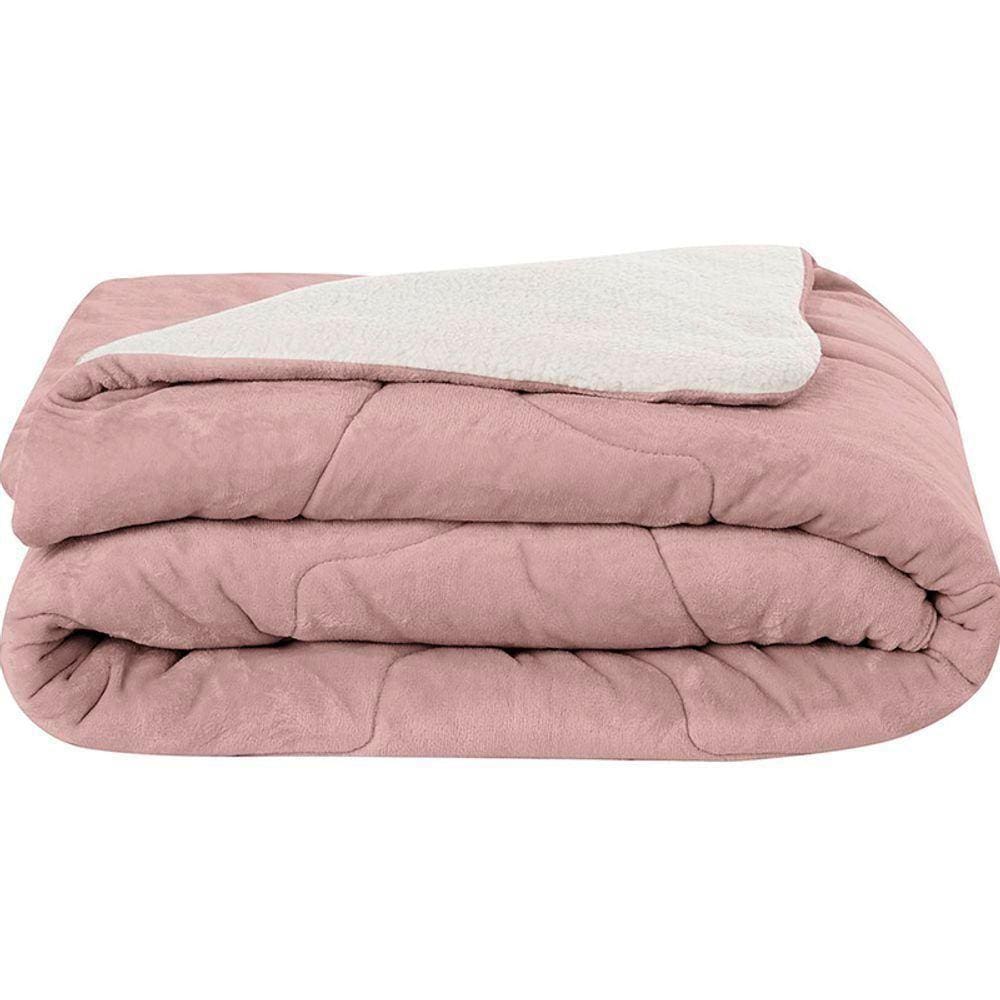 Edredom Tecebem Solteiro Confort Plus Sherpa 170Mx240M Rose