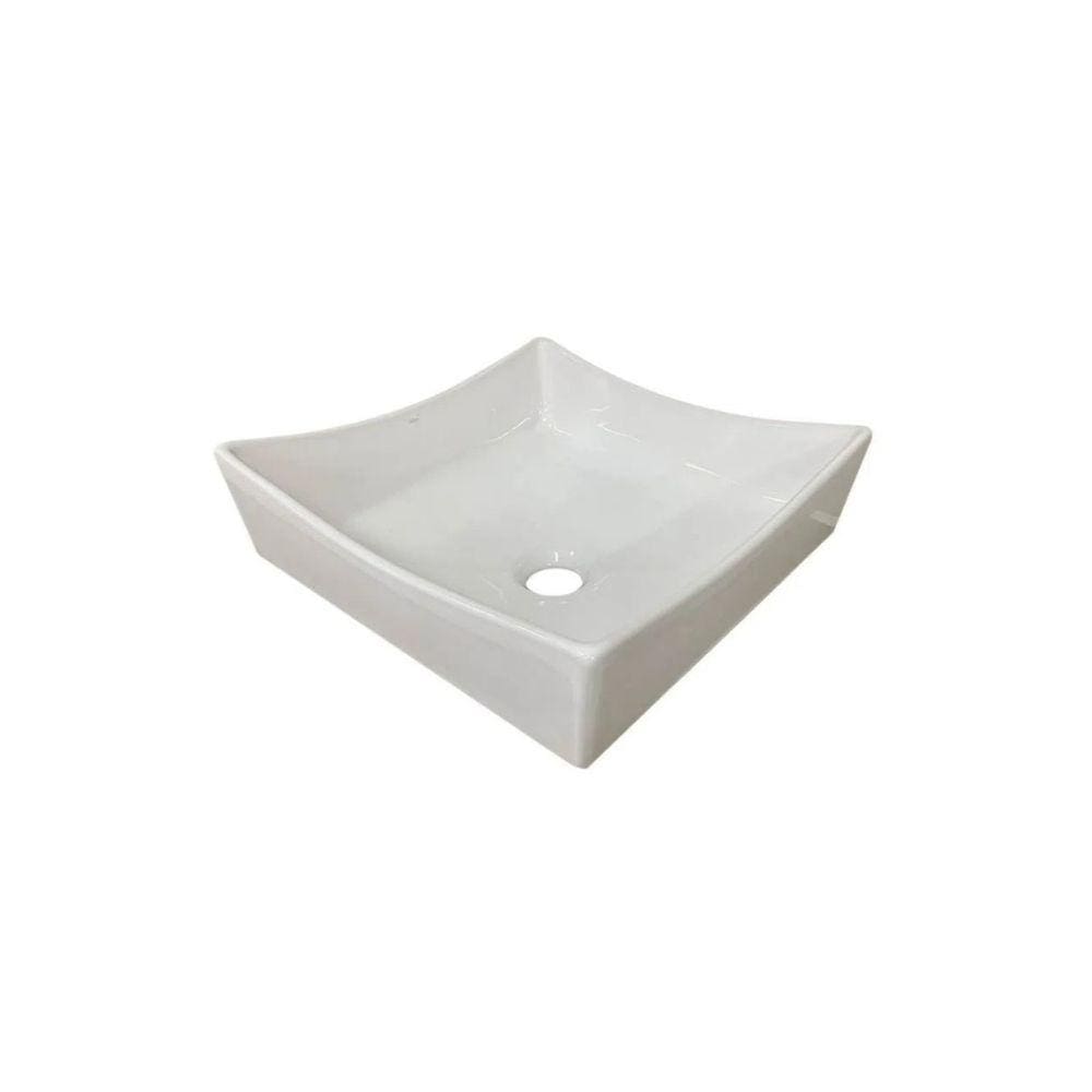 Cuba Quadrada Lavabo Banheiro Apoio Branca Ravena 34cm Japi