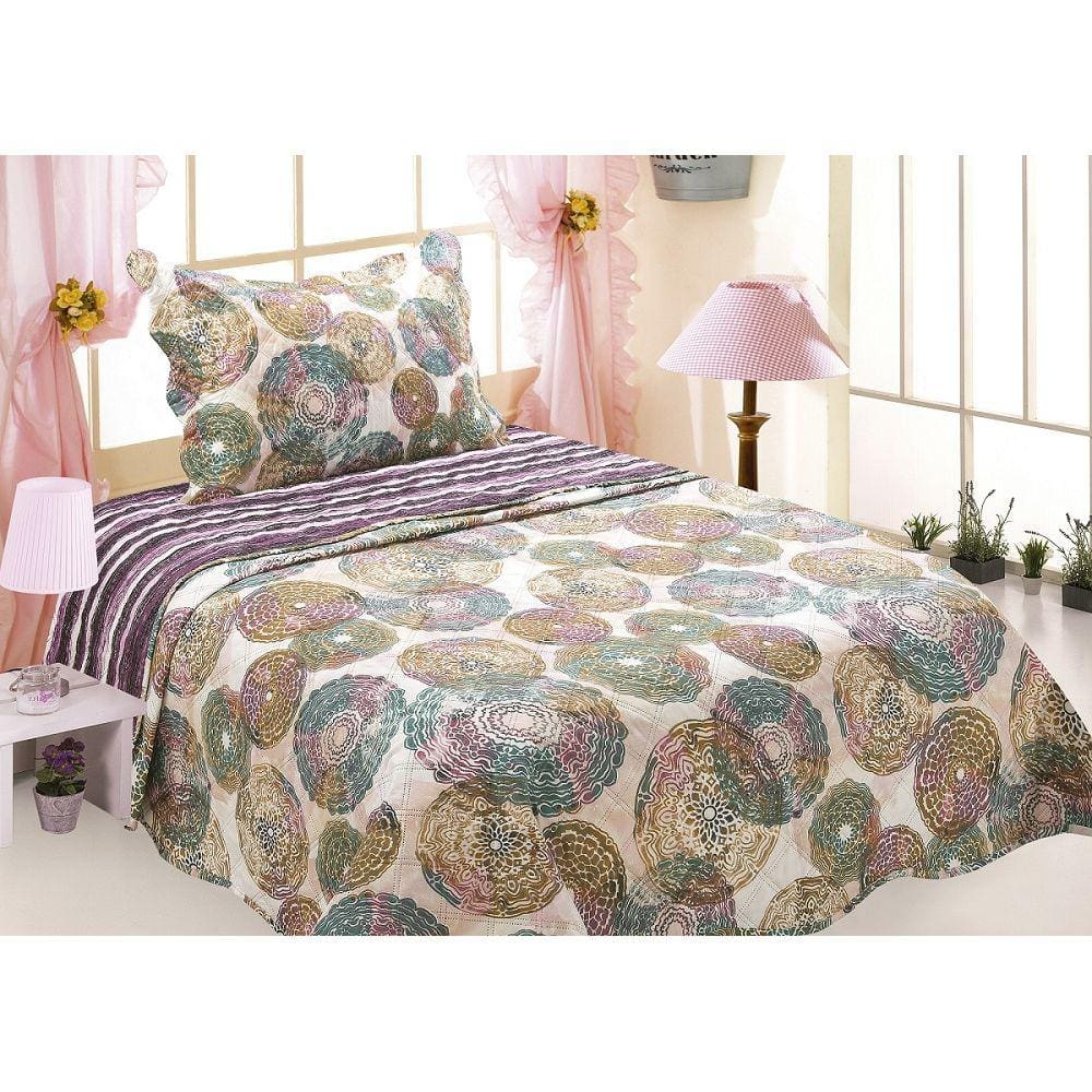 Kit Colcha Patchwork Layla 2 peças 160x240cm Realce Juvenil