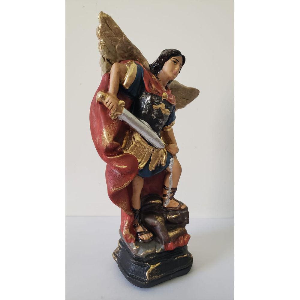 Anjo Arcanjo São  Miguel 22cm Gesso - Pintura Feita a Mão- Artigo Religioso