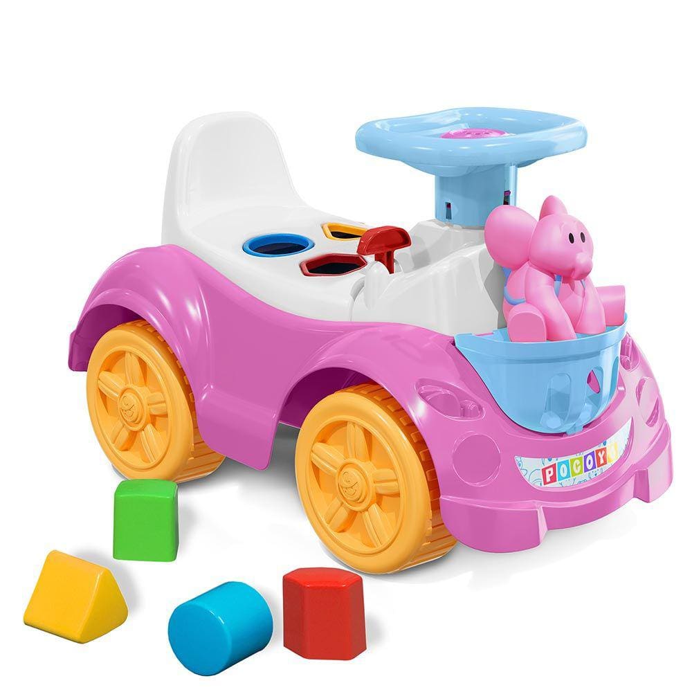 Andador Infantil - Totokinha Pocoyo com Boneca - Elly - Rosa - Cardoso Toys