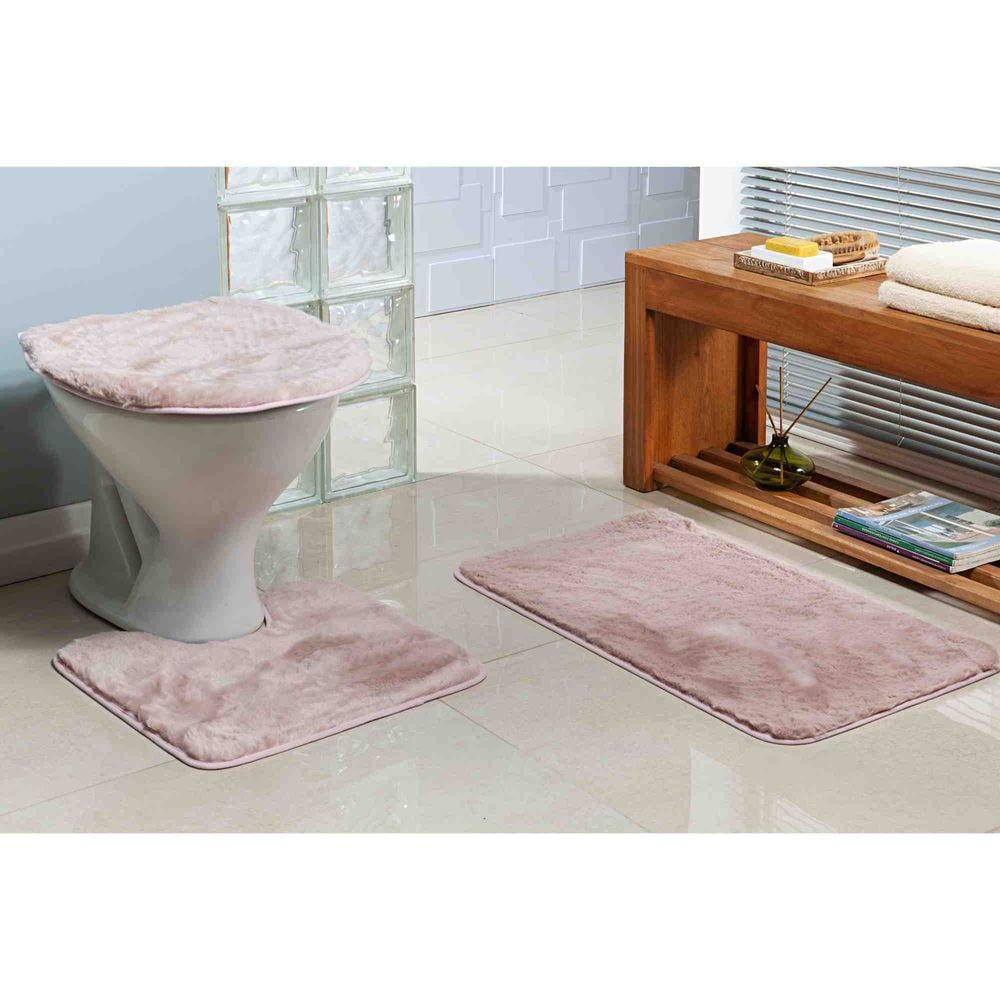 Jogo Banheiro 3 Peças Bangor Rose Niazitex