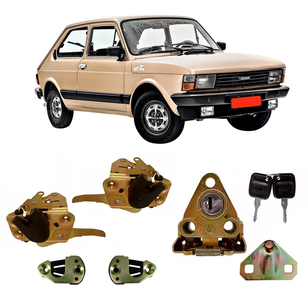 Kit Fechadura Chave Batente Porta E Mala Fiat 147