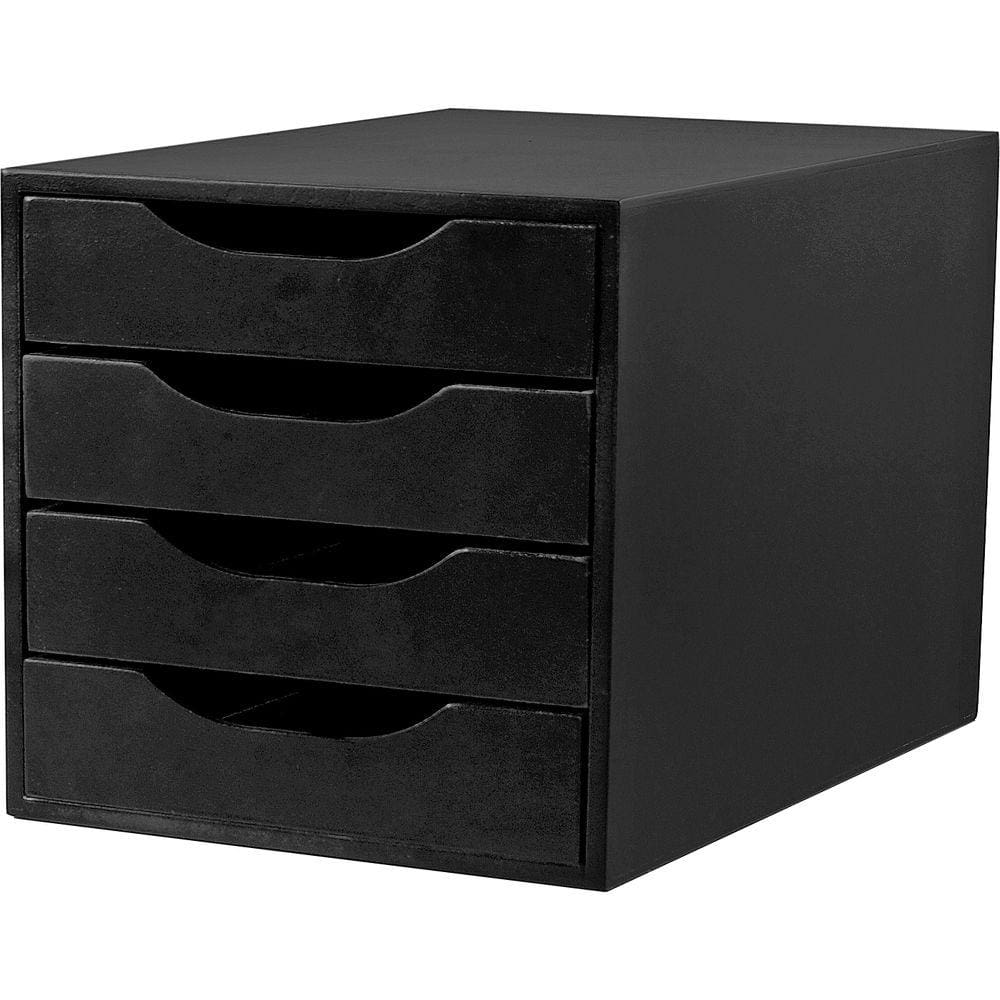 Caixa Arquivo Gaveteiro Organizador Escritório Módulo Easy Box MDF 4 Gavetas Documentos A5 A4 Ofício