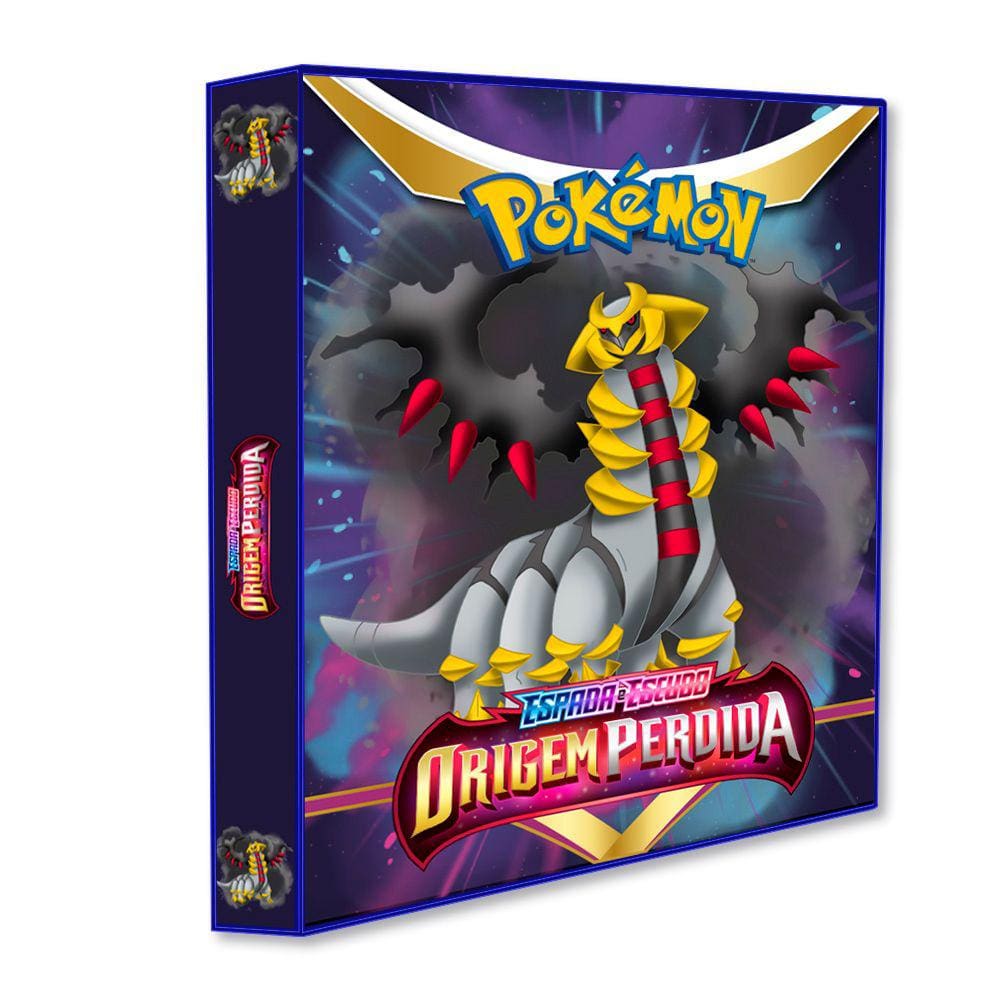 Álbum Pasta Fichário Pokemon Espada e Escudo Origem Perdida Capa Dura Reforçado Colecionar Cards Copag