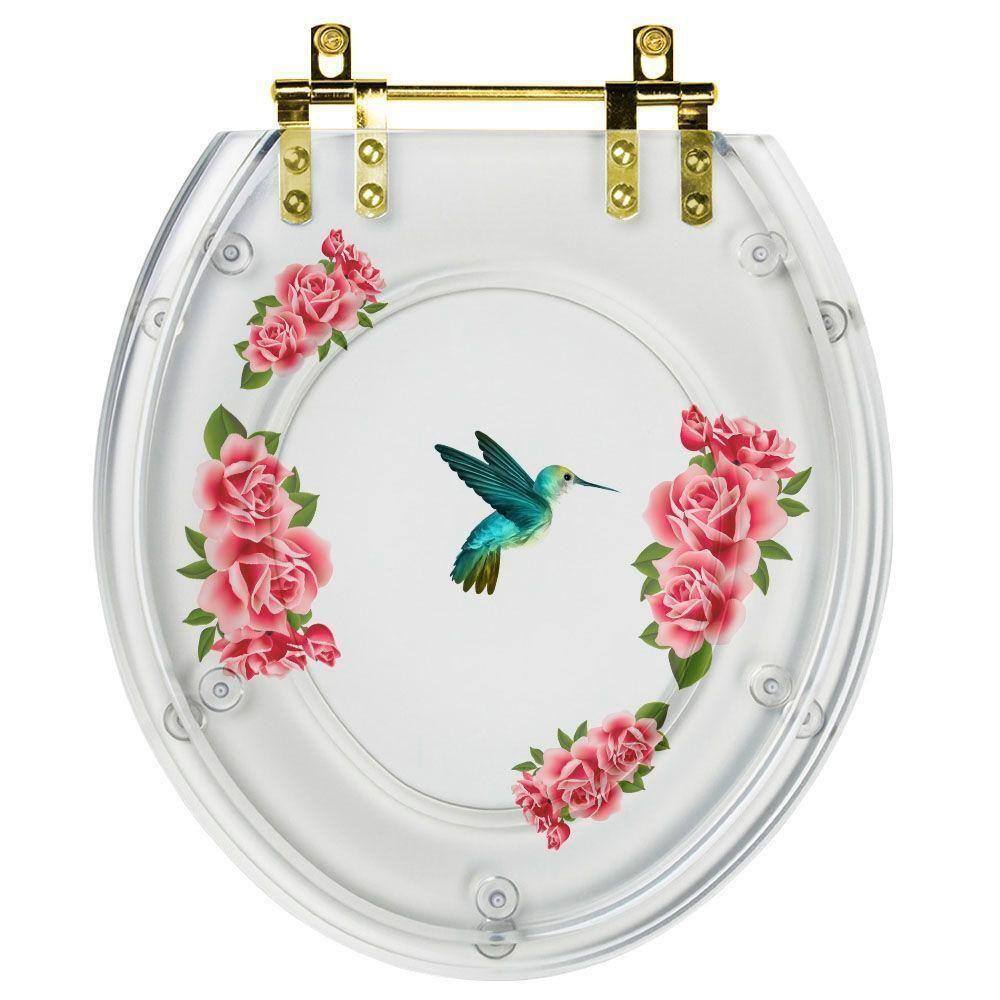 Assento Sanitário Poliéster Oval Cristal Beija Flor