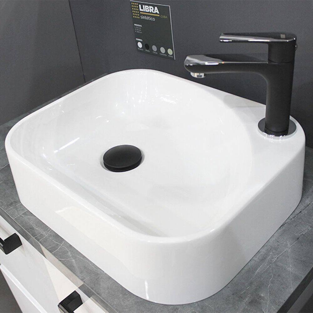 Cuba para Banheiro em Mármore Sintético Libra Cozimax Branco