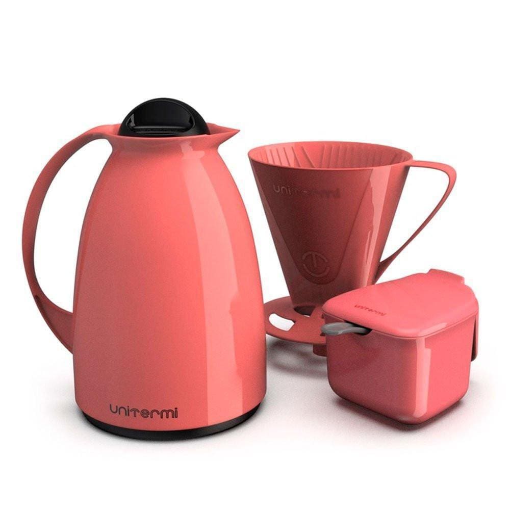 Kit Garrafa Térmica De Café Com Açucareiro E Suporte Filtro