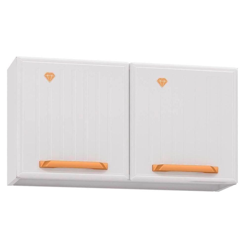 Armário Aéreo Cozinha Modulado Diamante c/ 2 Portas 70cm Branco - Telasul