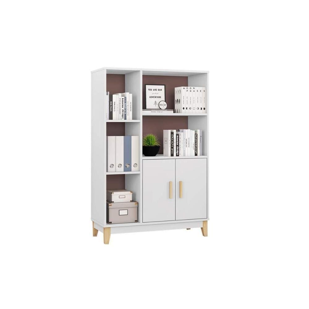 Estante para Sala LE6010 c/ 2 Portas Branco - Movelbento