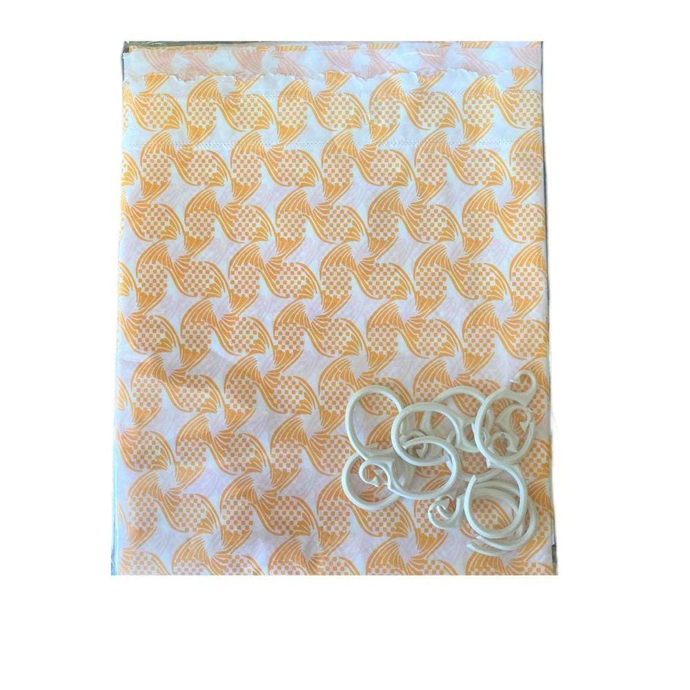 Cortina Box Banheiro Plástico estampada c/Ganchos 1,38x180cm