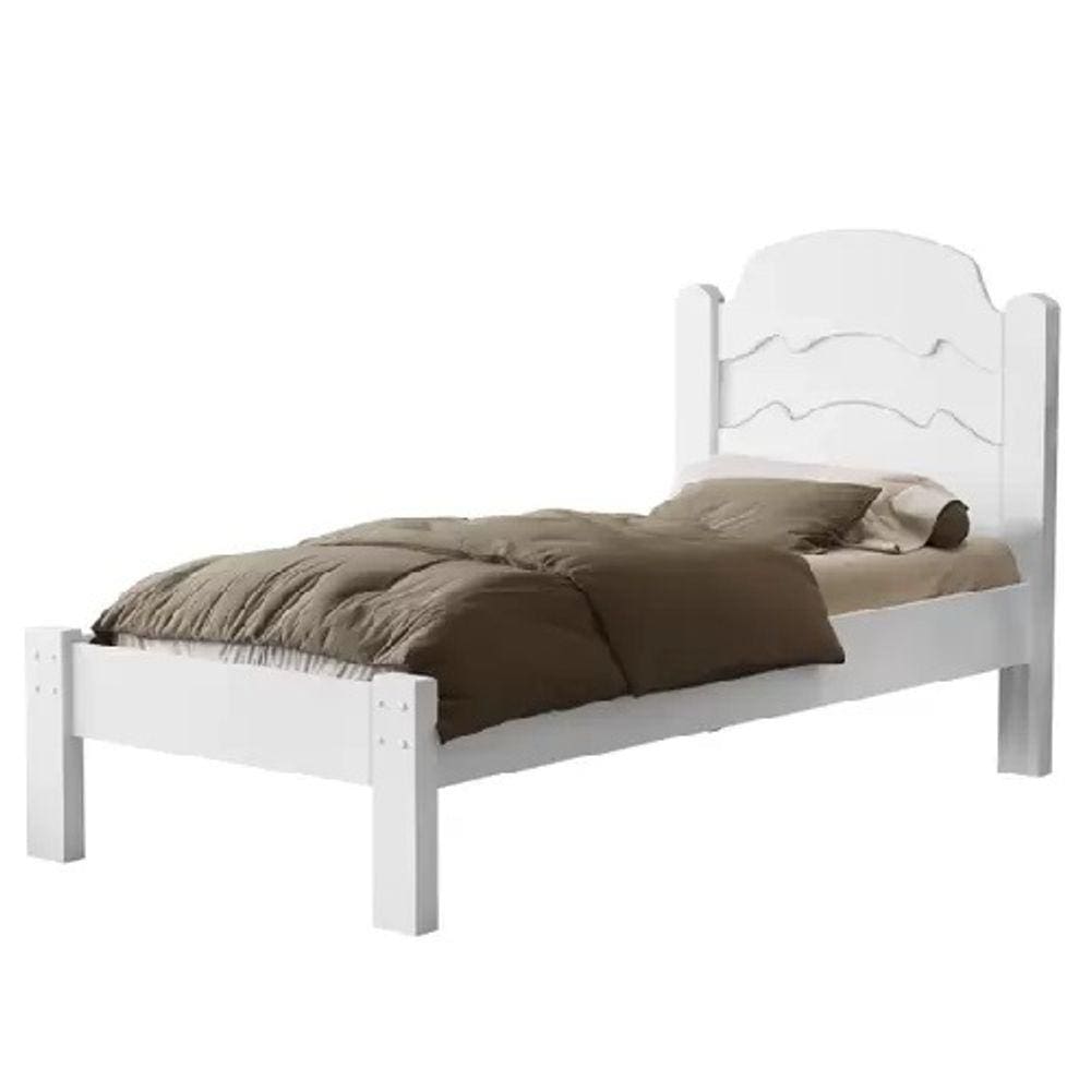 Cama Iris 0.9 Solteiro Branco – VJ Móveis