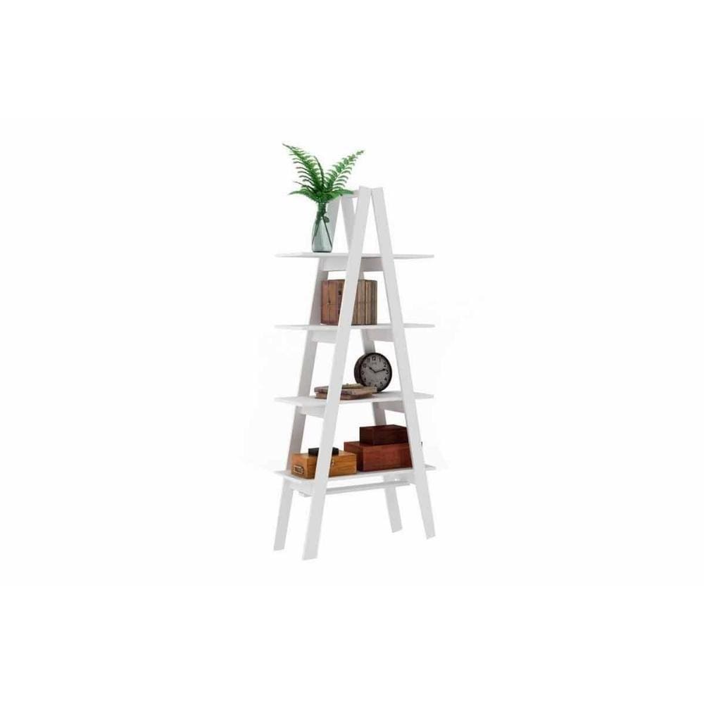 Estante Livreiro Solteiro RT3048 c/ 4 Prateleiras Branco - Movelbento