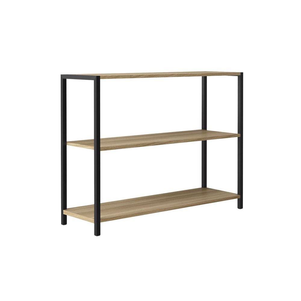 Estante Prateleira Estilo Industrial 90x72cm 3 Níveis Madeirado Nogueira