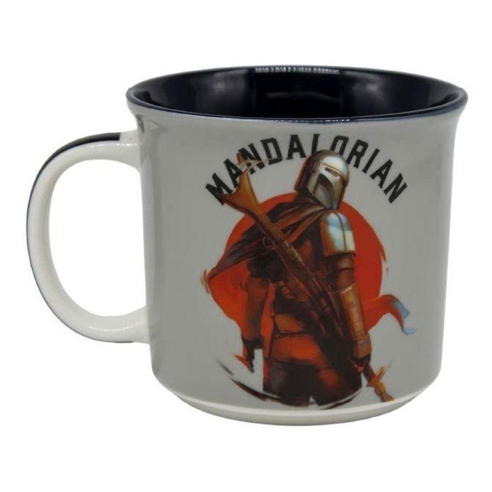 Caneca Mandaloriano Cerâmica Cinza 350ml Oficial Star Wars