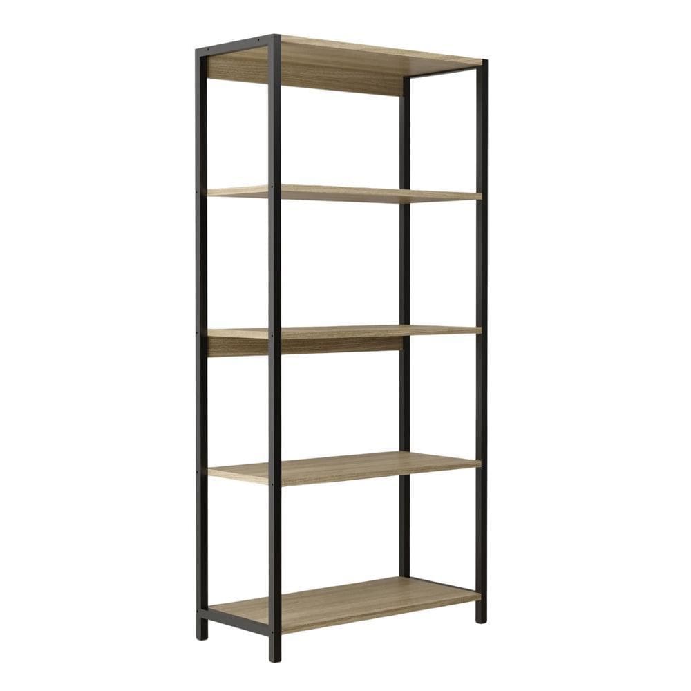 Estante Prateleira Industrial Ferro E Mdf 5 Níveis Nogueira