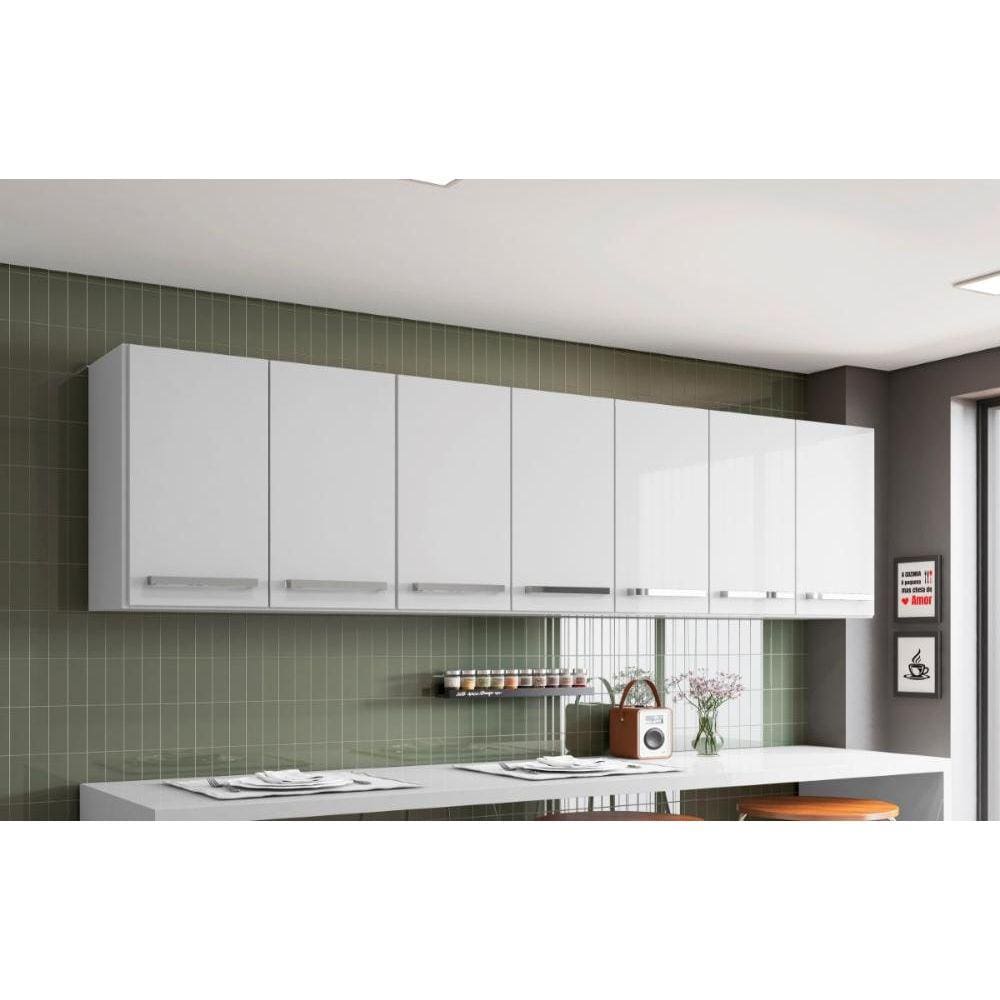 Armario Aereo para Casa 7 Portas Branco Bangladesh Brienza Movelaria