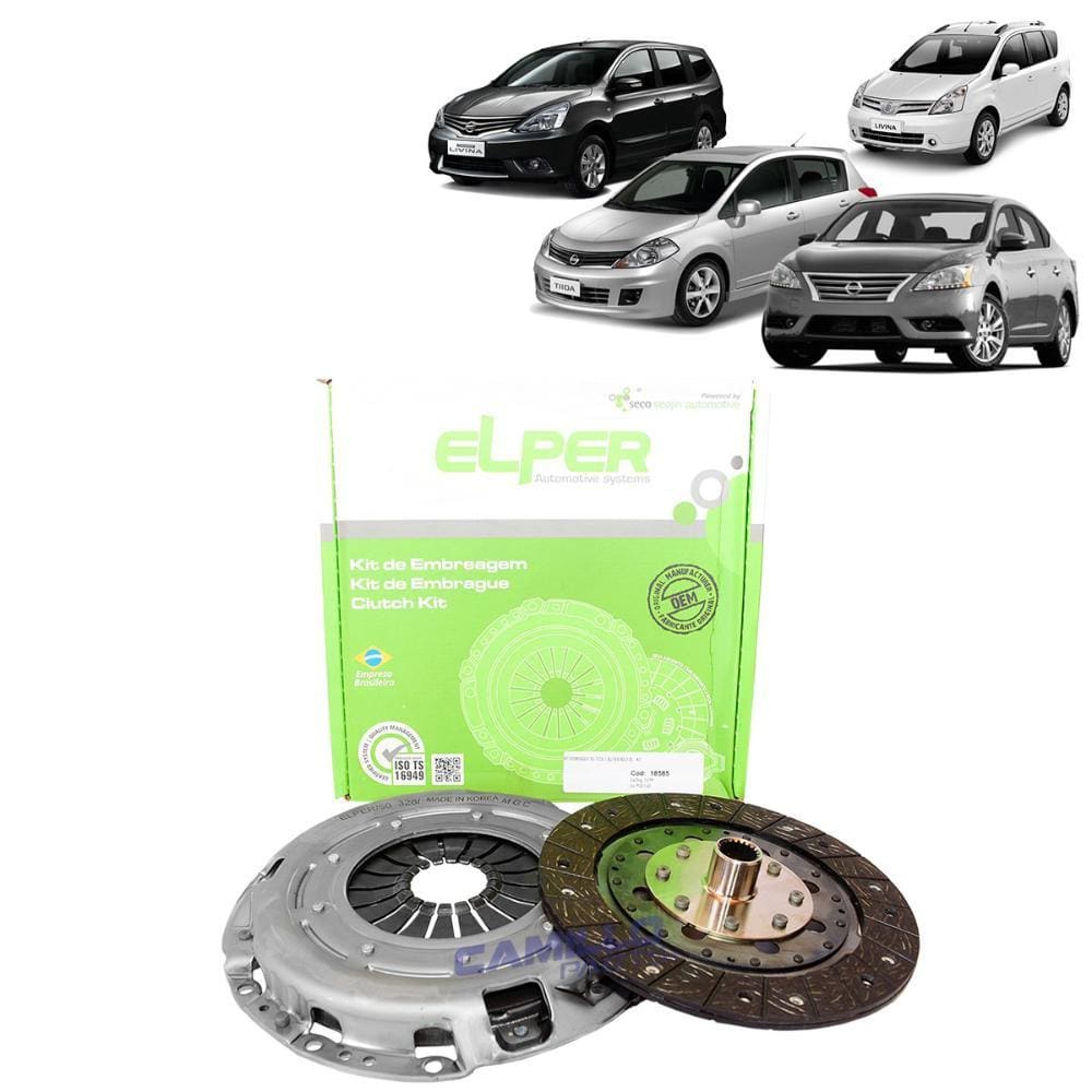 KIT EMBREAGEM ORIG 225mm 21EST NISSAN LIVINA/GRAND LIVINA 1.8 08.../SENTRA 2.0 07../TIIDA 1.8 2008... KIT PLATO E DISCO