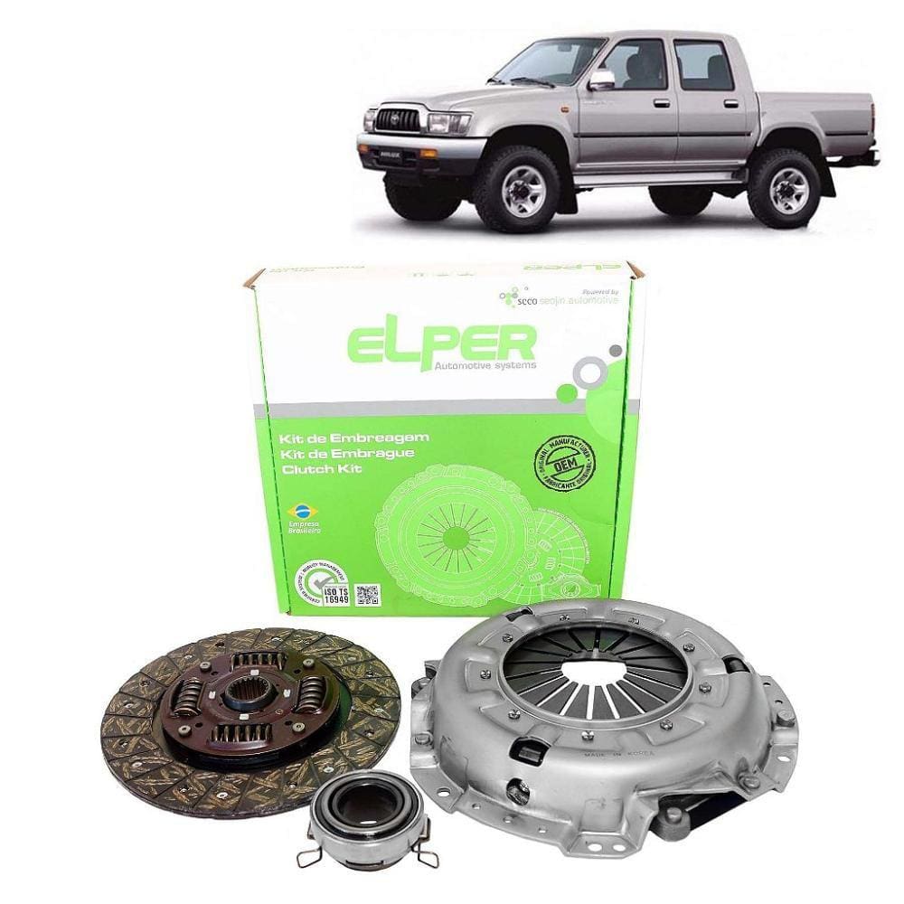 KIT EMBREAGEM 225mm 21EST TOYOTA HILUX 2.4L-2.8L-3.0L TDS DIESEL ASPIRADO 3 E 5 LUGARES - TODOS ATE 2001