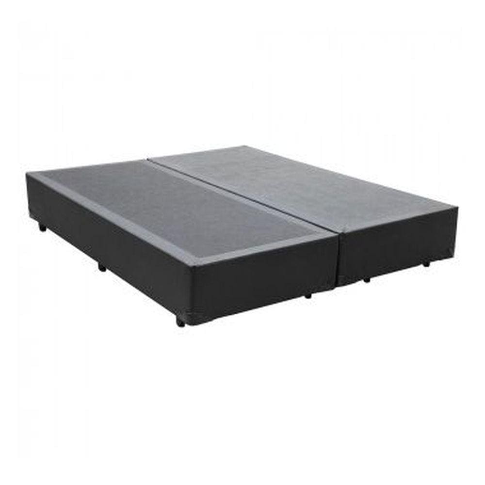 Base Box Casal Bipartido Blindado Sintético Preto
