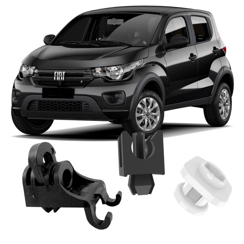 Kit Grampos Presilhas Suporte Para Haste Vareta Do Capô Mobi 2017 2018 2019 2020 2021 2022 2023 2024