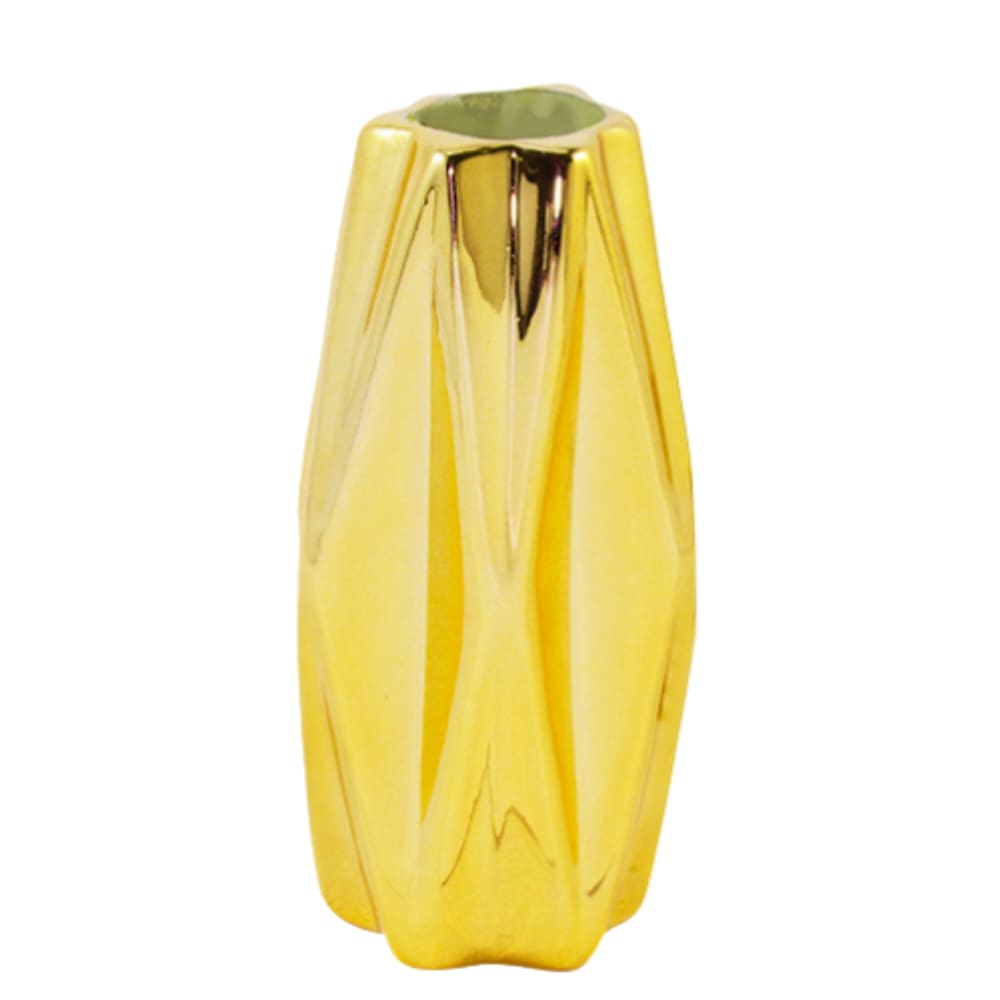 Mini Vaso Decorativo Cerâmico Dourado 10x5cm