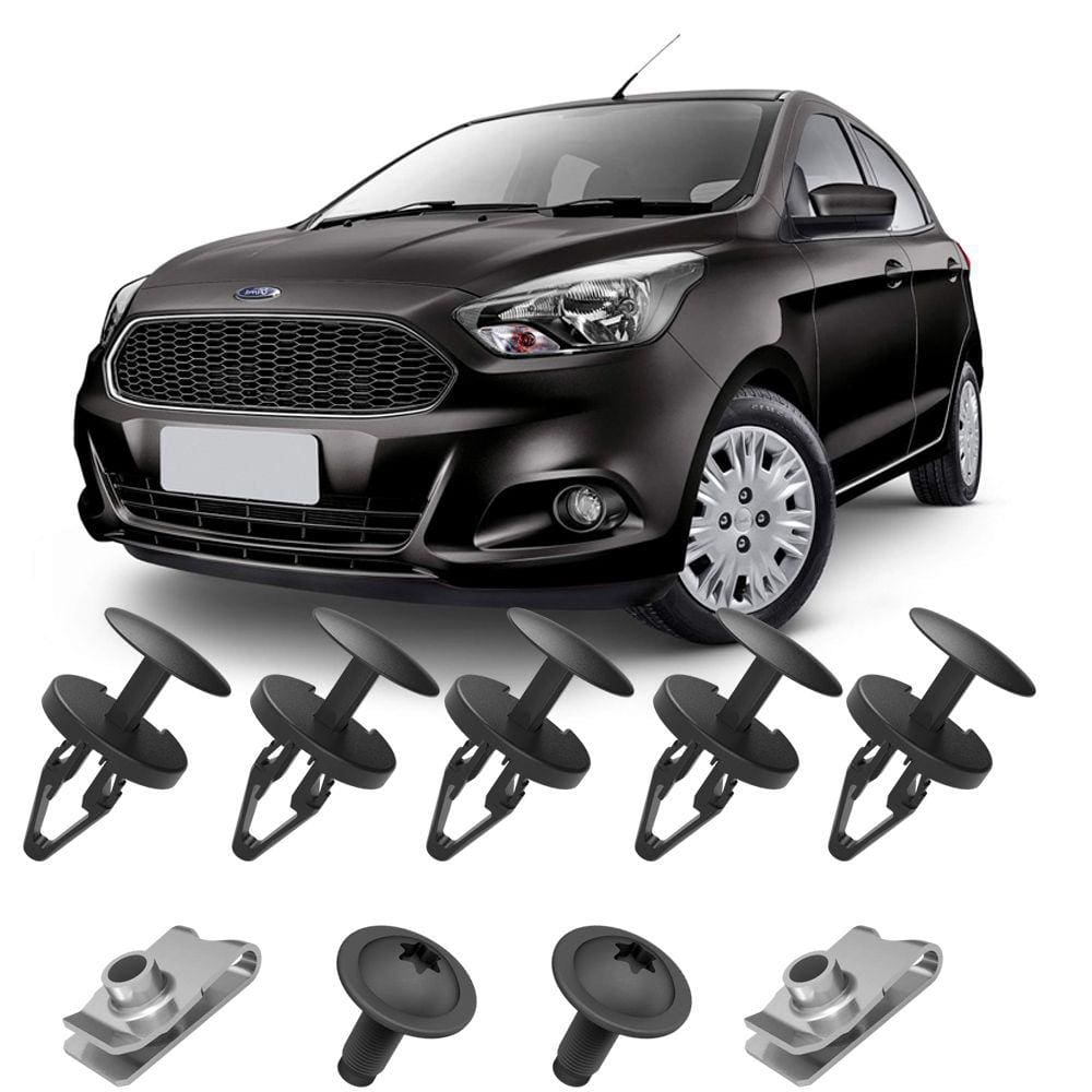 Kit Fixação Grampos Presilhas Parafusos E Porcas Do Spoiler Dianteiro Ka Hatch E Sedan 2015 Até 2021