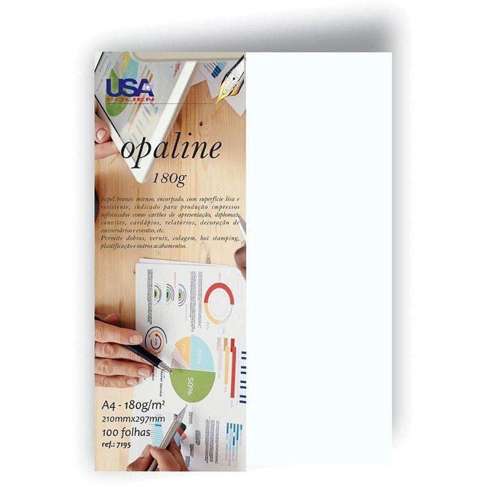 Papel Opaline A4 Branco Nacional 180G Pct Com 100