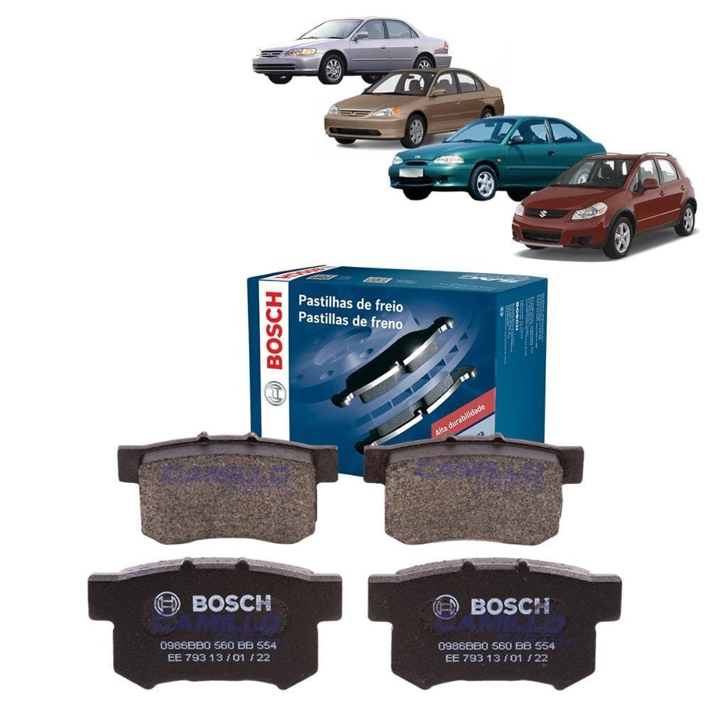 Pastilha De Freio Traseira Bosch Civic Accord Suzuki SX4
