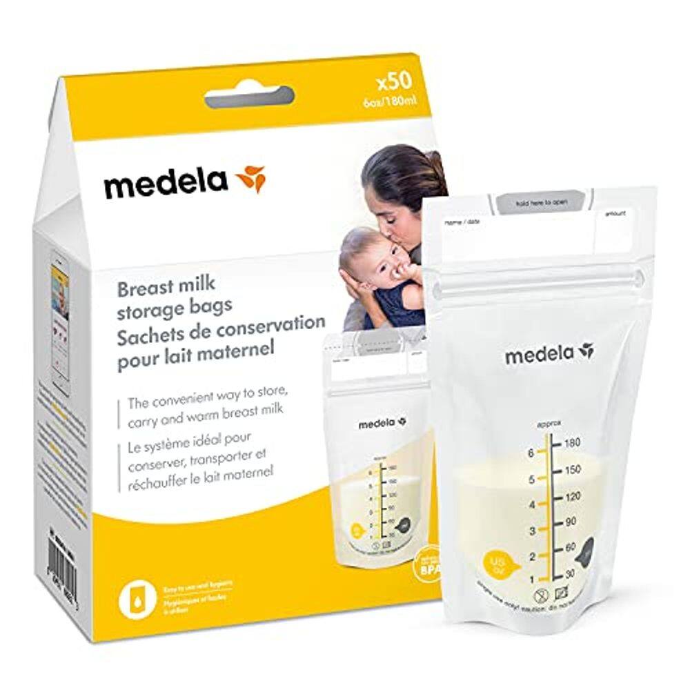 Bolsas de Armazenamento de Leite Materno Medela, Prontas para Uso, 50 Contas, 180 ml