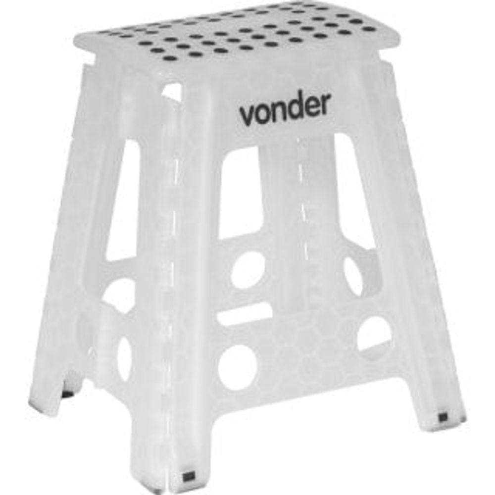 Banqueta Plástica Dobrável Branca 450mm Vonder