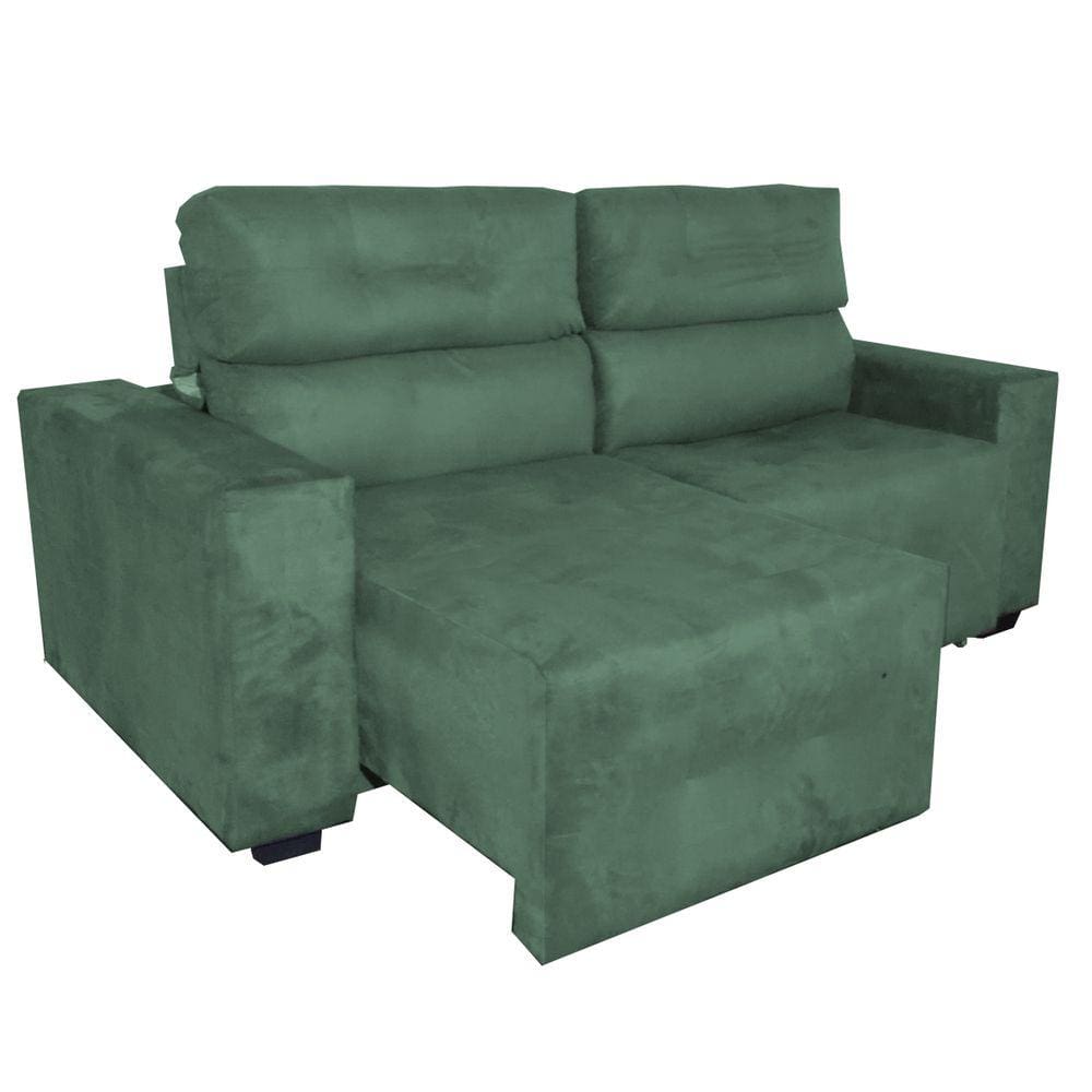 Sofa Dois Lugares 2 Metros Retratil e Reclinavel Rick Verde
