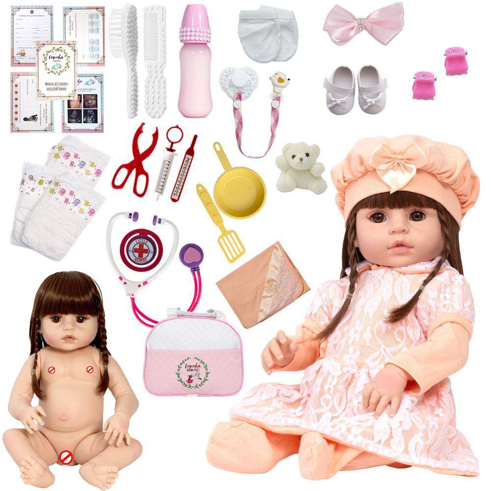 Bebê Reborn Baby Doll Recém-Nascido 3D-49