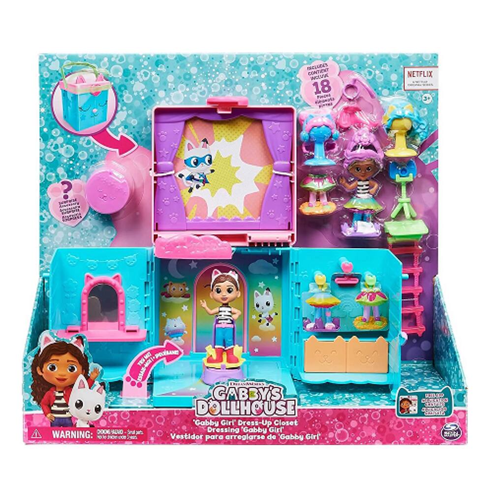 Gabby`s Dollhouse Netflix – Maleta Closet luxo Arco-Íris – C/ Boneca e Acessorios - Sunny