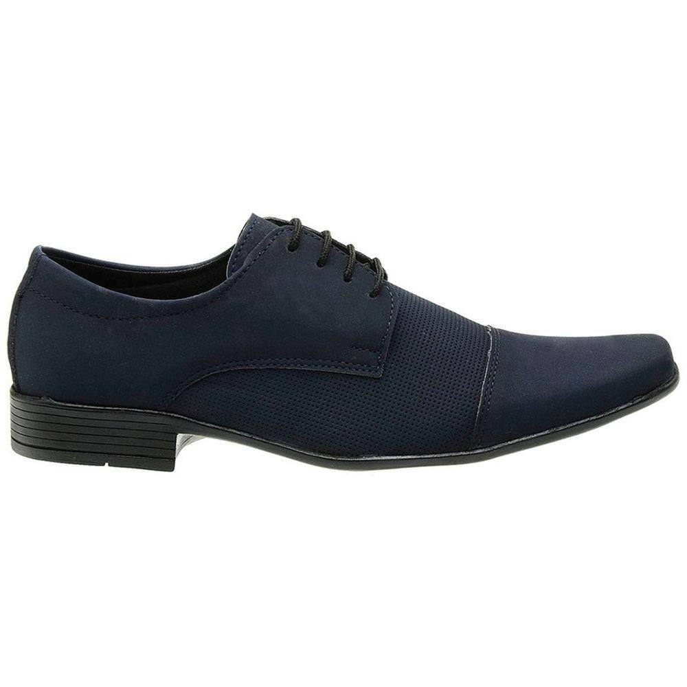 Sapato Classico Social Nobuck Com Cadarco Marinho