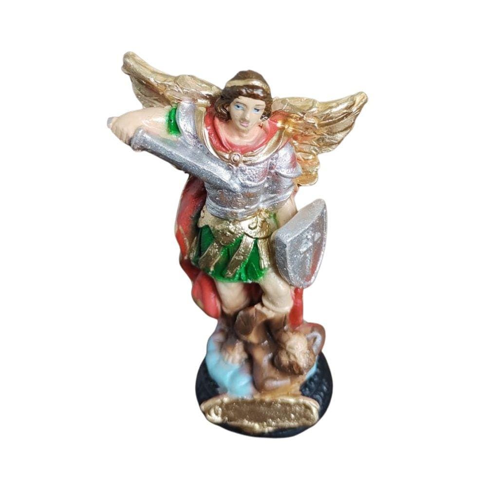 Escultura Estatua Imagem Arcanjo Miguel - 10cm - Gesso
