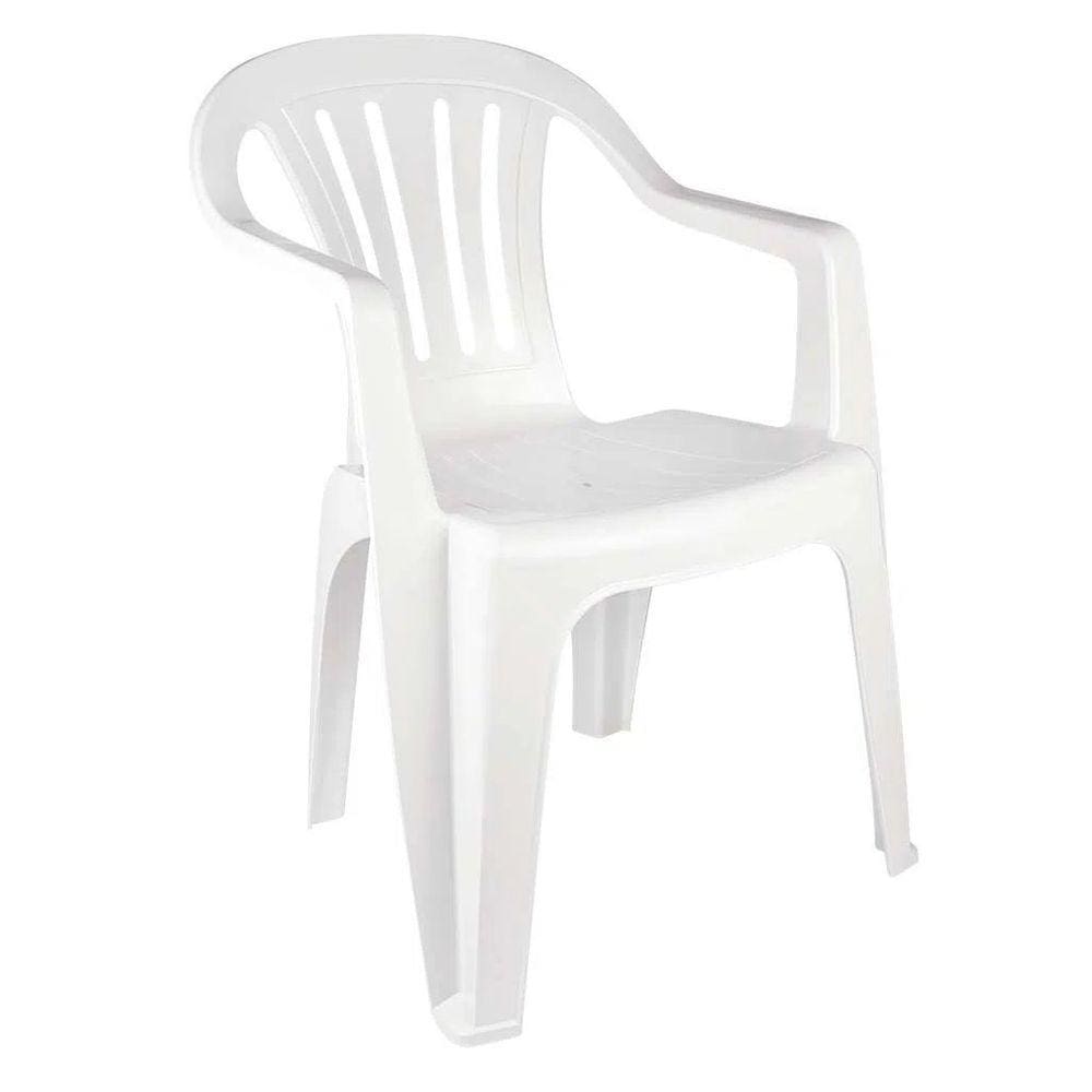 Kit de 4 Cadeiras / Poltrona Plástica Branca - Mor