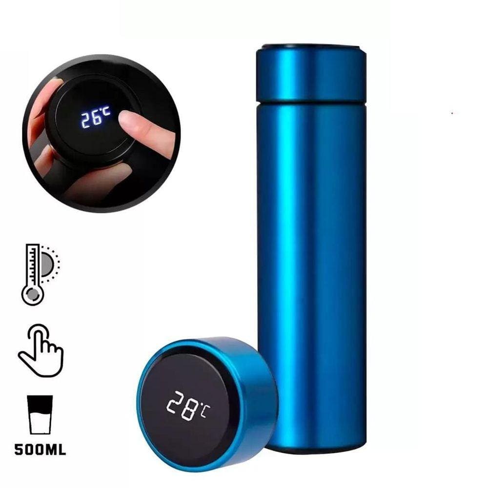 Garrafa Copo Térmica Com Medidor Temperatura Em Led Touch